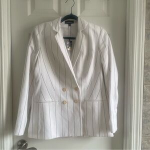 Express black and white pinstriped oversized blazer